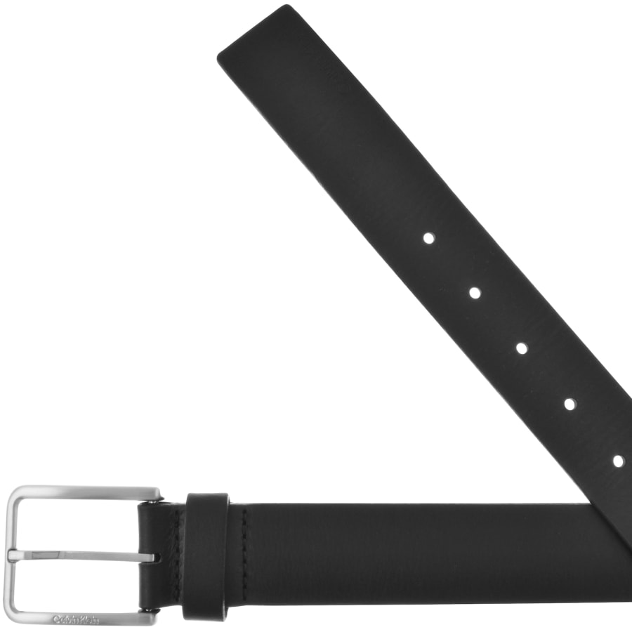 Calvin Klein Warmth Oiled Grain Leather Belt Black